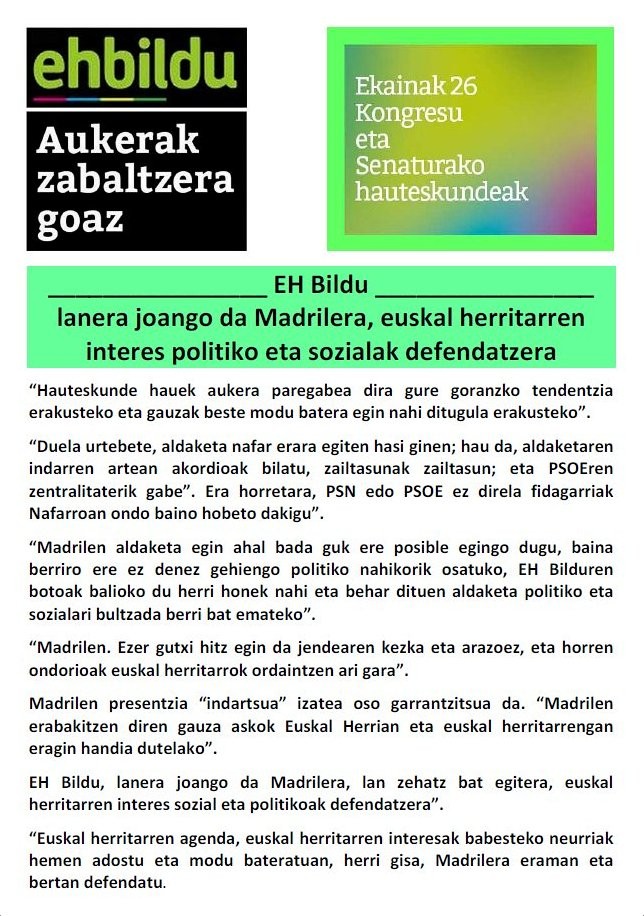 Ekainak 26. AUKERAK ZABALTZERA GOAZ