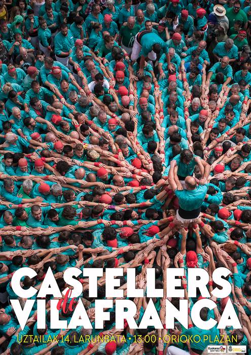 Castellers de Vilafranca taldeak giza dorreak egingo ditu Orion larunbatean
