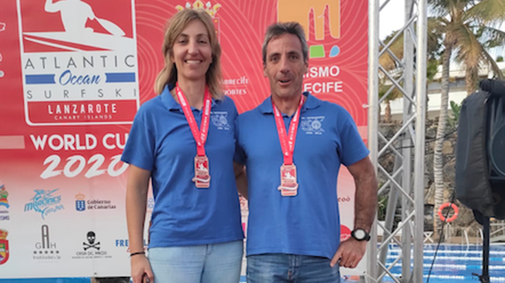 Hirugarren egin dute Maite Etxabek eta Eñaut Aizpuruak denboraldiko lehen surfski proban