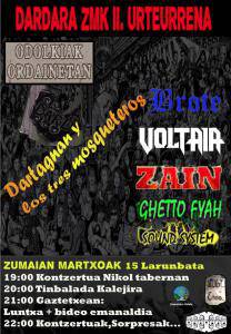 Dardarak bigarren urteurrena ospatuko du martxoaren 15ean