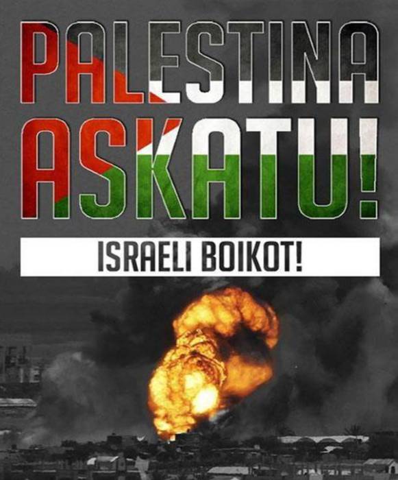 Elkarretaratzea: 'Palestina askatu. Israeli boikot!'