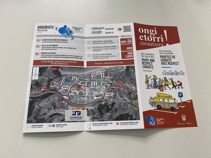 Sentsibilizazio kanpaina abiatu du Zarauzko Udalak, furgonetan bidaiatzen duten bisitariei zuzendua