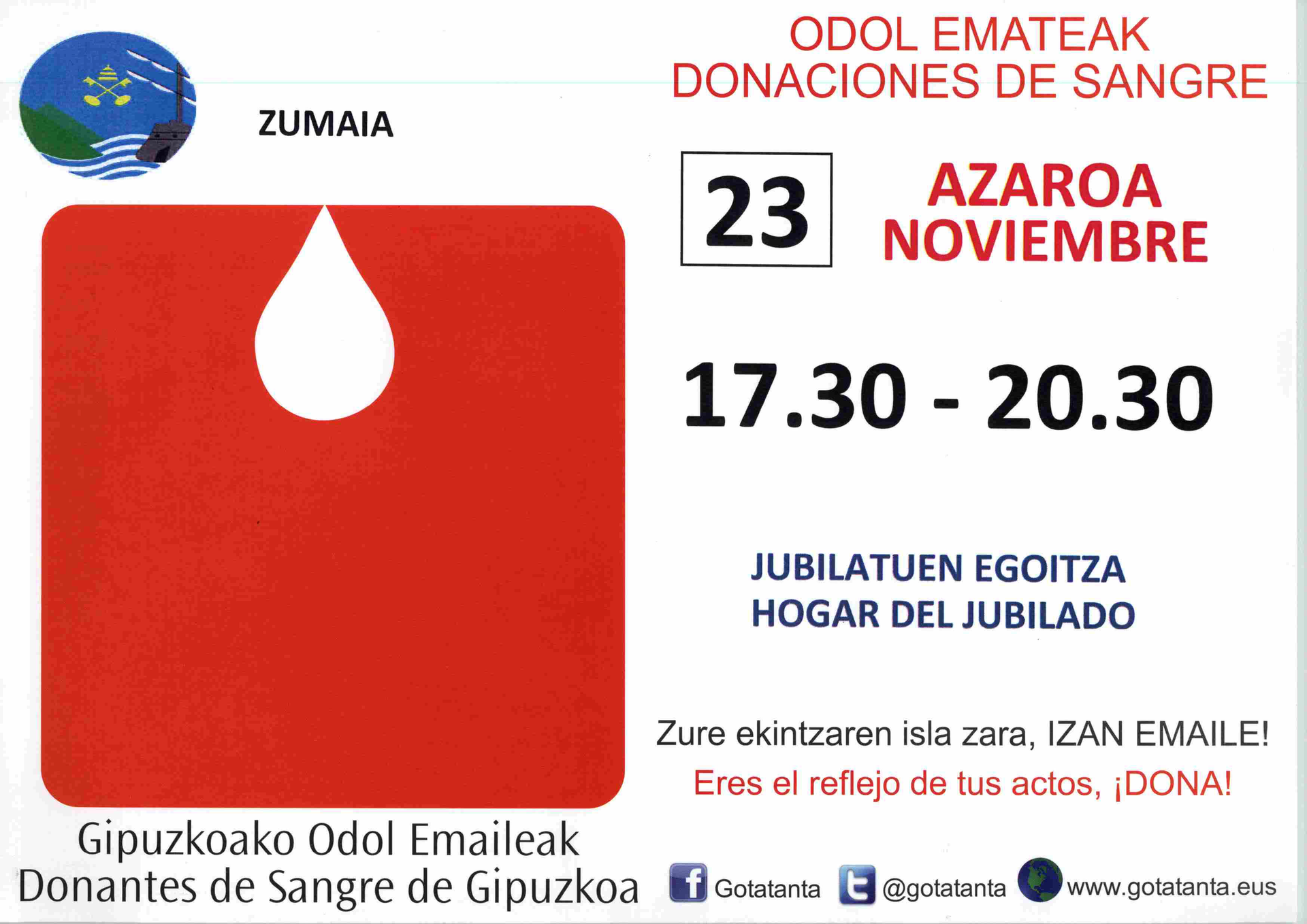 Azaroak 23 urteko azken odol ematea
