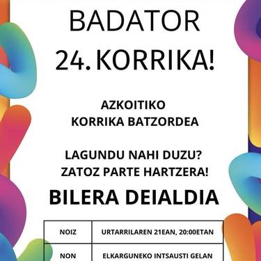 Bilera: Azkoitiko Korrika batzordearen bilera