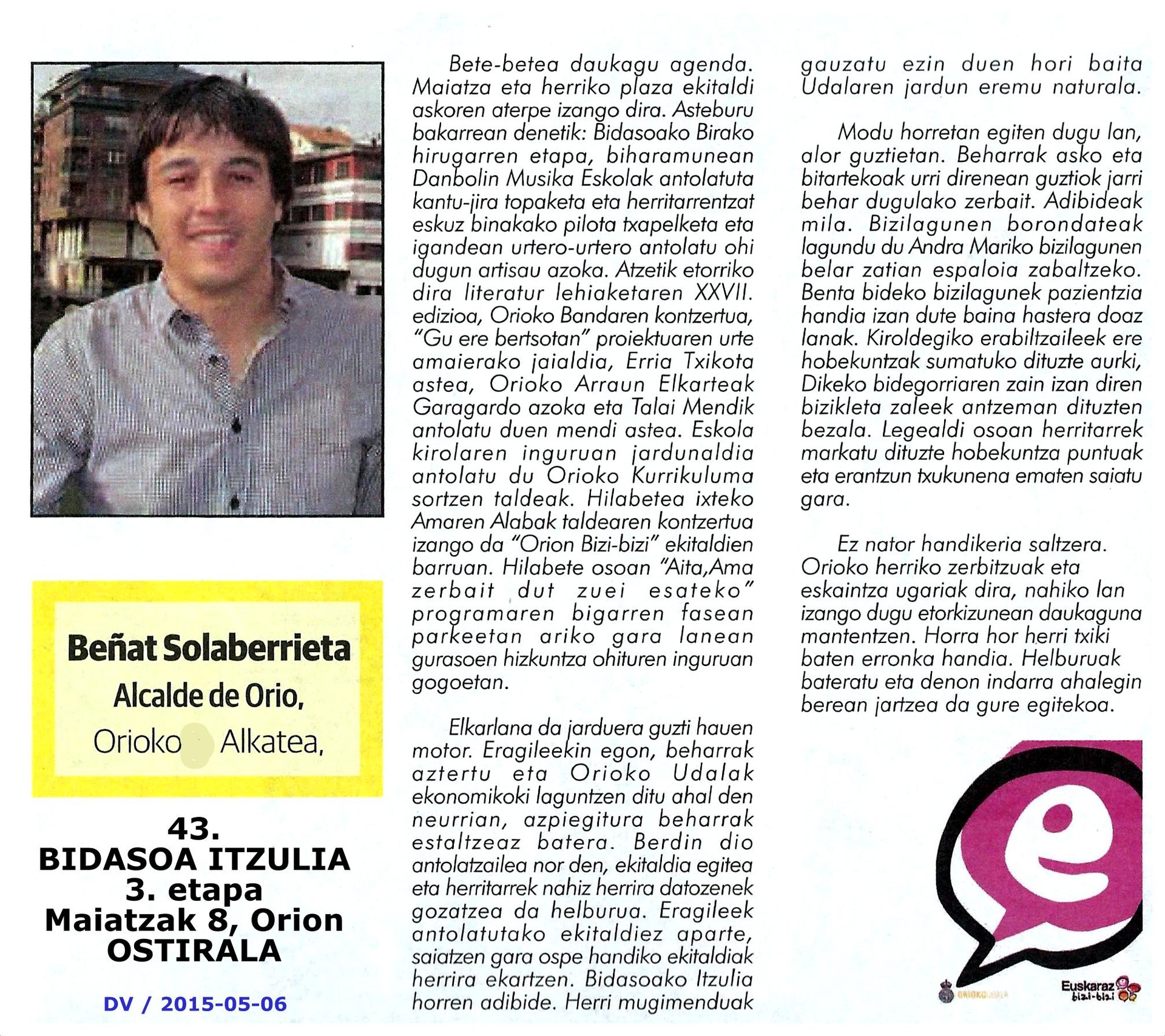 Bikain !! 43. Bidasoa Itzuliaren harira...