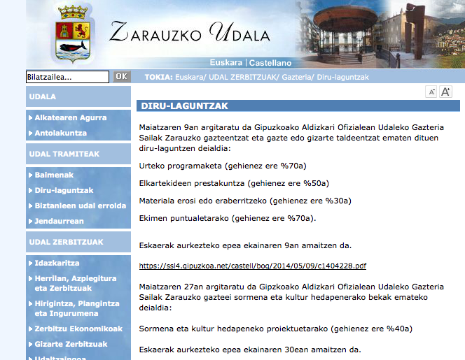 Zarauzko Gazteria sailak hainbat diru laguntza emango ditu