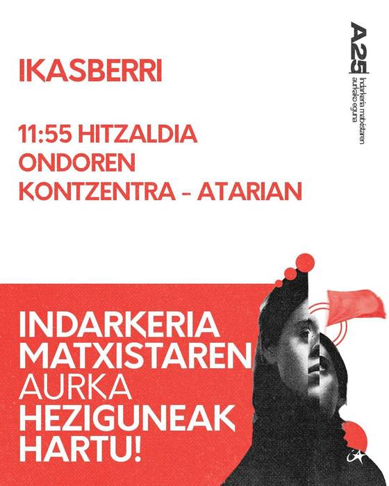 Hitzaldia eta elkarretaratzea: 'Indarkeria matxistaren aurka heziguneak hartu!'