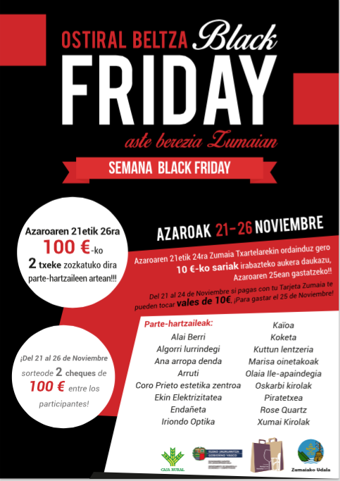 Eskaintza bereziak egingo dituzte merkatariek Ostiral Beltza dela eta