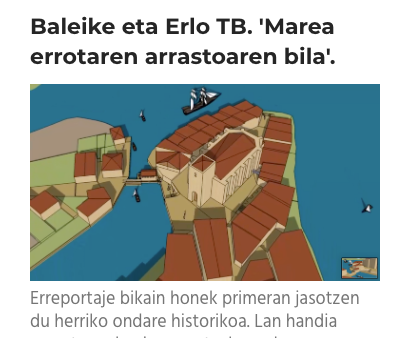 Marea errotaren inguruko erreportajea, Tokikom Sarietako finalista