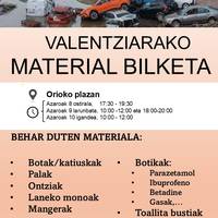 Material bilketa Valentziako kaltetuentzat