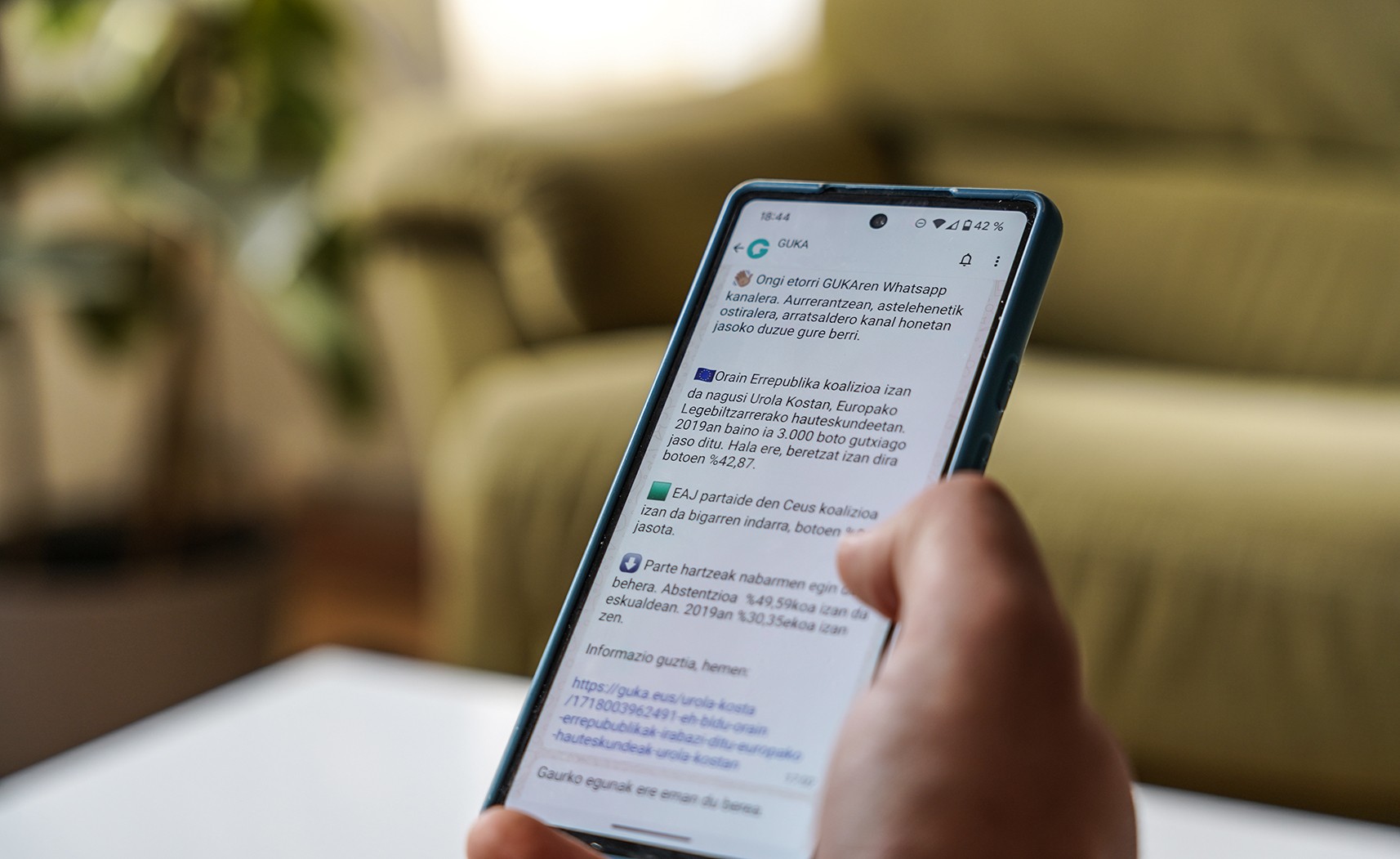 Martxan da GUKAren Whatsapp kanala