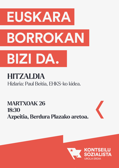 Hitzaldia: 'Euskara borrokan bizi da'