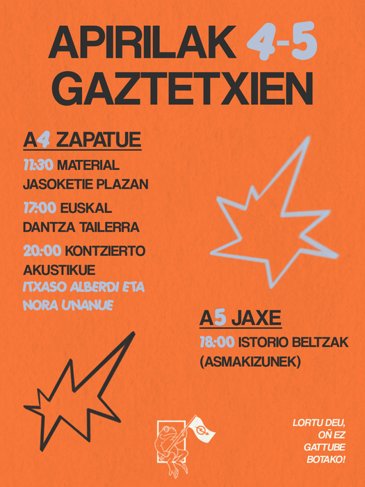 Egun osoko egitaraua Gaztetxean