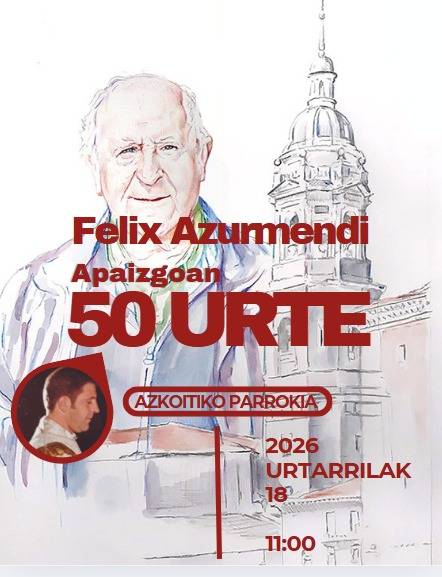 Meza: Felix Azurmendi erretoreak 50 urte apaizgoan
