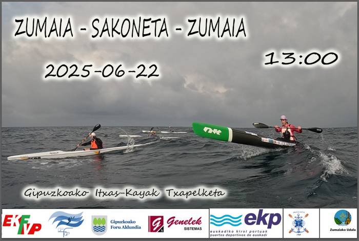 Zumaia-Sakoneta-Zumaia itsas kayak proba