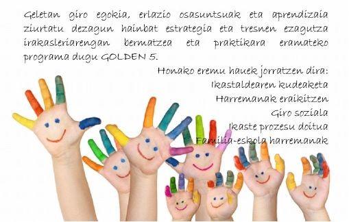 IRAKASLEON FORMAZIO SAIOAK: 2ONGIZATE ETA GOLDEN 5 PROIEKTUAK