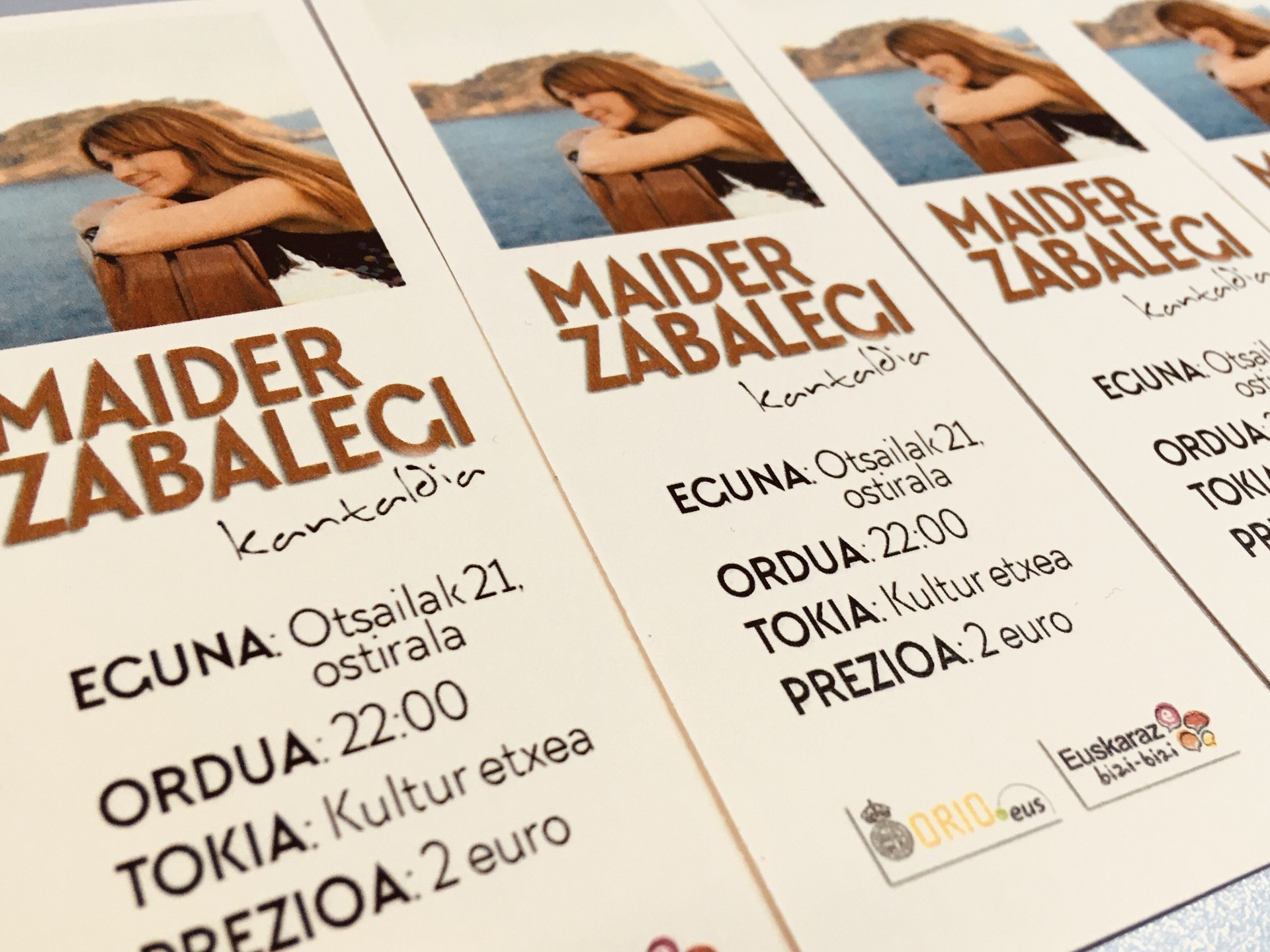 Zozketa: Maider Zabalegiren kontzerturako lau sarrera