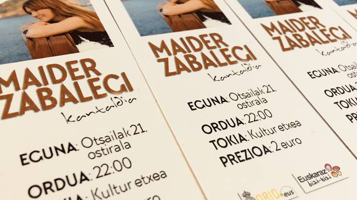 Zozketa: Maider Zabalegiren kontzerturako lau sarrera