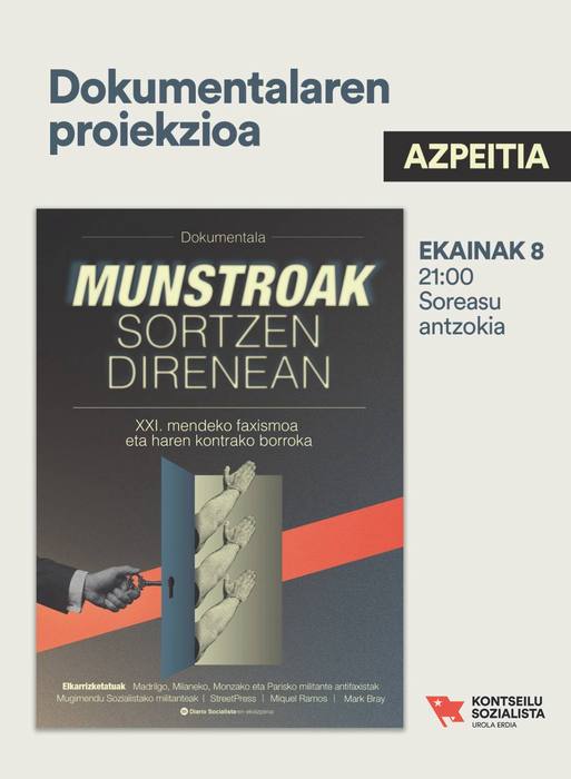 Proiekzioa: 'Munstroak sortzen direnean' dokumentala