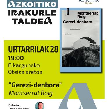 Azkoitiko Irakurle Taldearen saioa: 'Gerezi-denbora' liburua