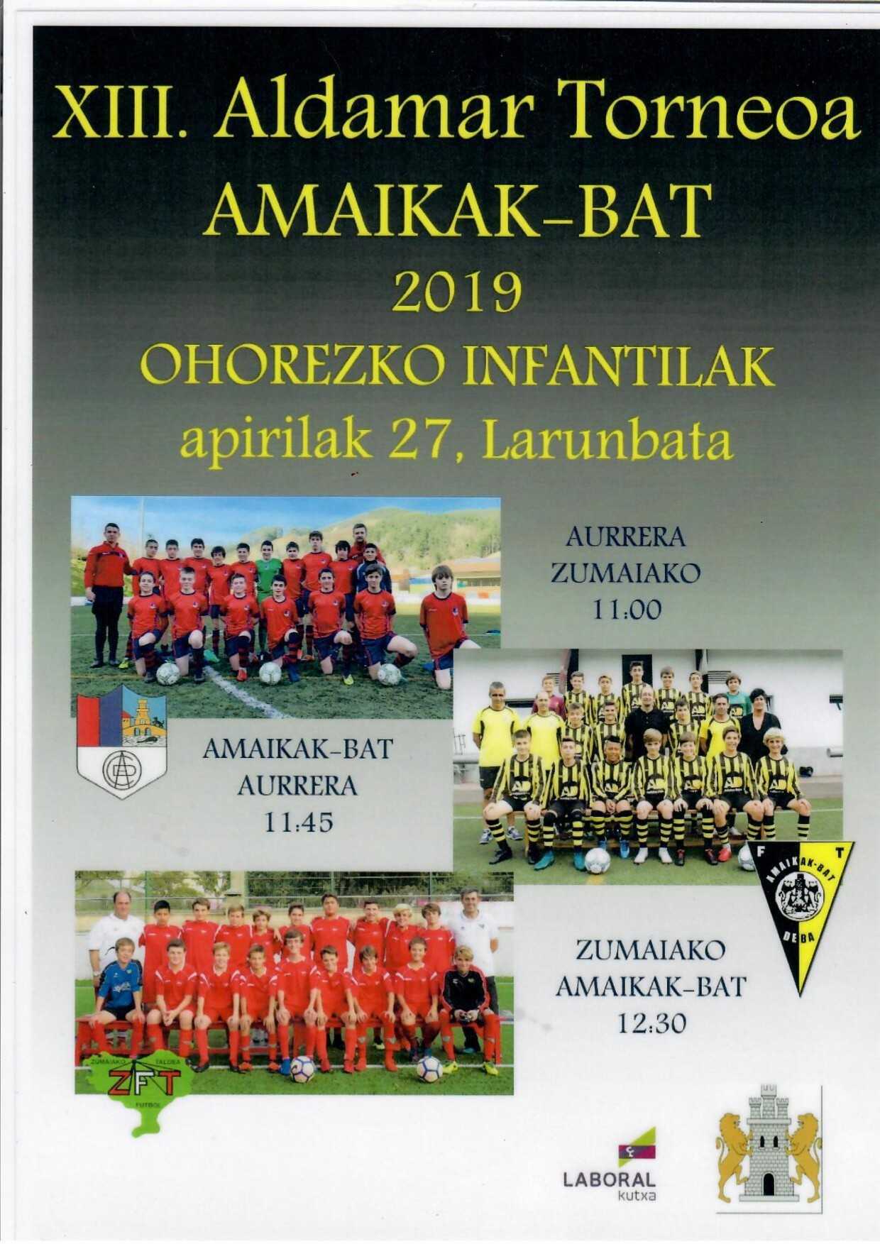 Zumaiakoko ohorezko infantilek larunbatean jokatuko dute Deban Aldamar txapelketa