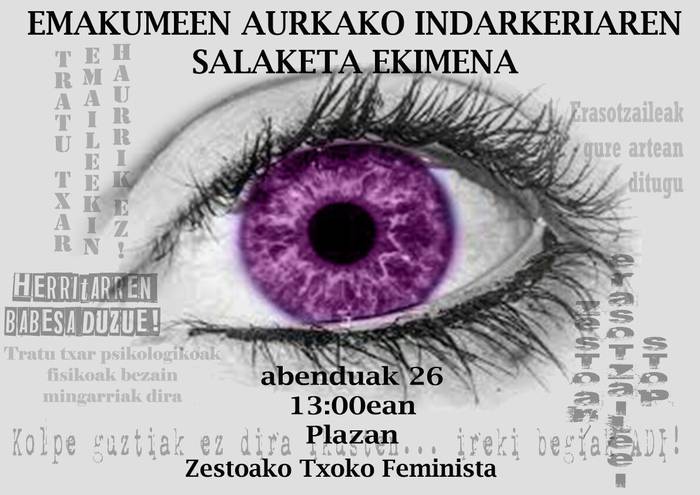 Indarkeria matxista salatzeko ekitaldia egingo dute Zestoako Zoroperi egunean