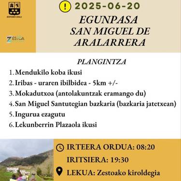 Egunpasa Aralarko San Migelera