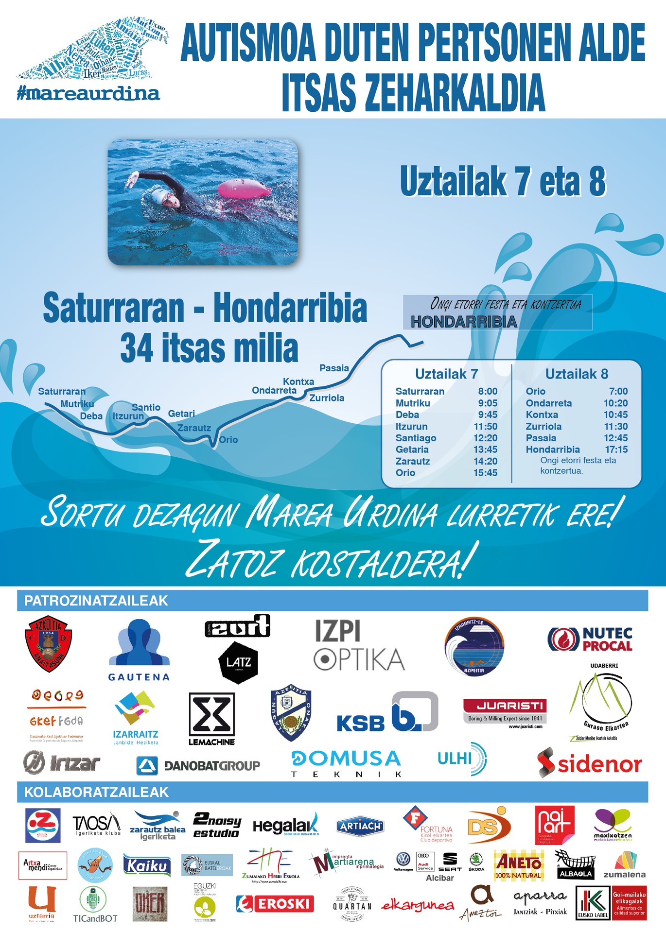Marea Urdina egitasmoaren kartela martxan da