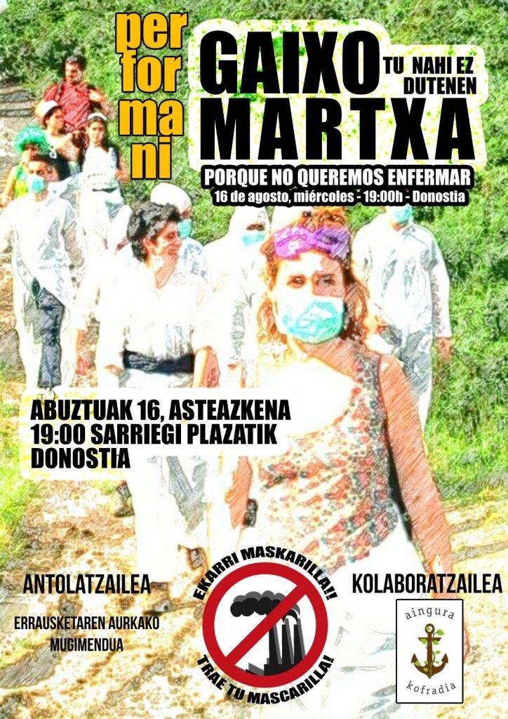 Erraustegiaren aurkako ‘performania’ Donostiako Aste Nagusian