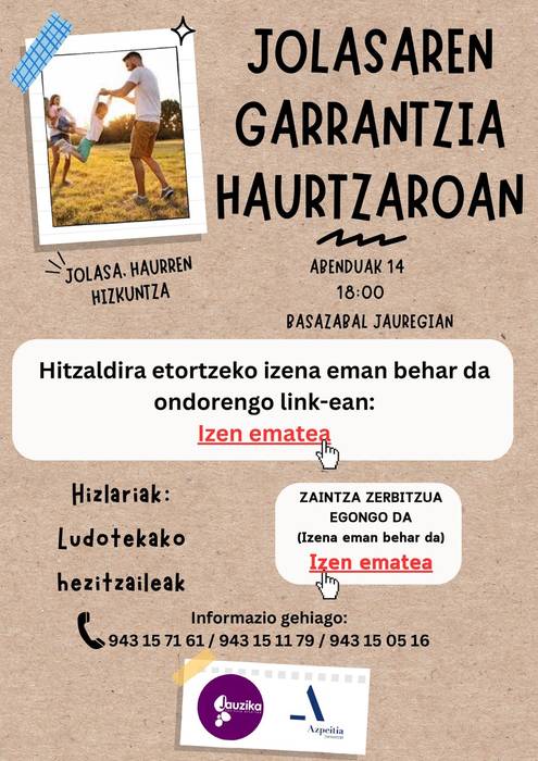 HItzaldia: 'Jolasaren garrantzia haurtzaroan'
