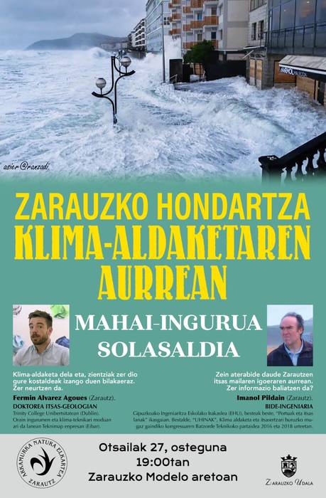 Mahai ingurua: Zarauzko hondartza klima aldaketaren aurrean