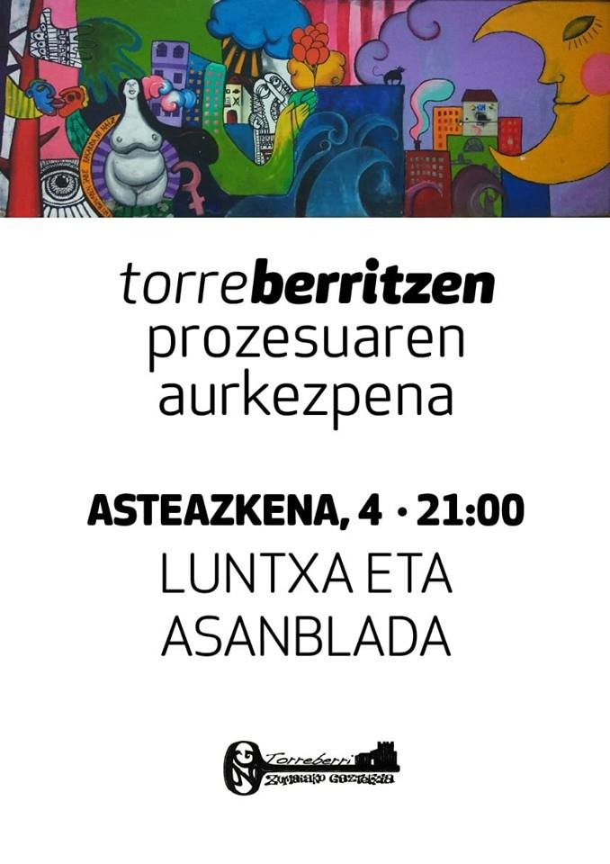 Torreberritzen prozesua hasiko dute Gaztetxean