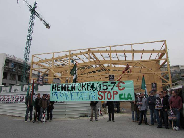 Azkoitiko Xabier Munibe Ikastolaren eraikin berriko lan baldintza txarrak salatu ditu ELAk beste behin