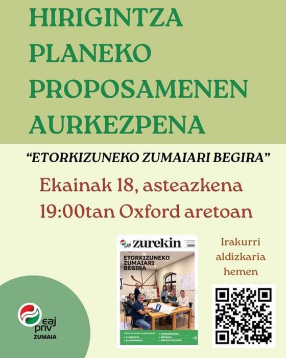 EAJren hirigintza planeko proposamenen aurkezpena