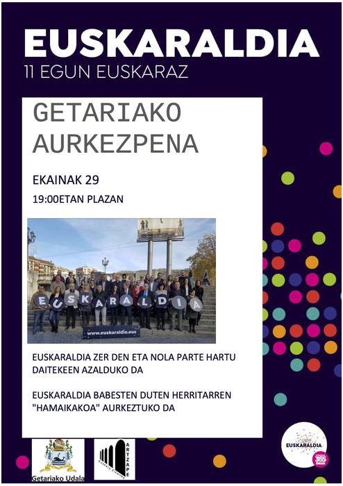 Getarian gaur aurkeztuko dute Euskaraldia