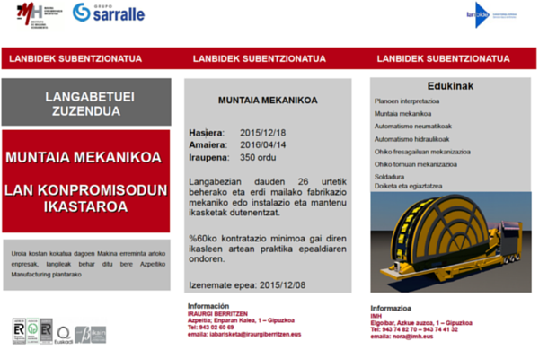 Lan eskaintza, muntaia mekanikorako