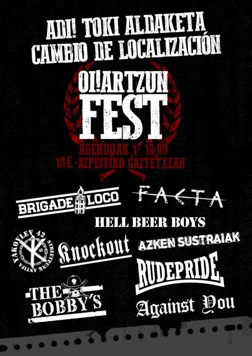 Azpeitiko Gaztetxean egingo dute Oi!artzun Fest jaialdia, azken uneko arazoak tarteko