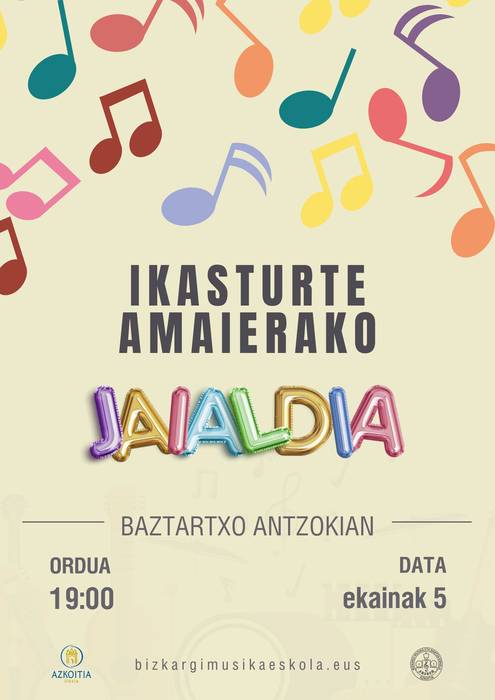 Bizkargi musika eta dantza eskolaren ikasturte amaierako jaialdia