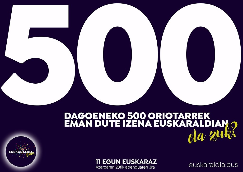 500dik gora oriotarrek eman dute jada izena Euskaraldian