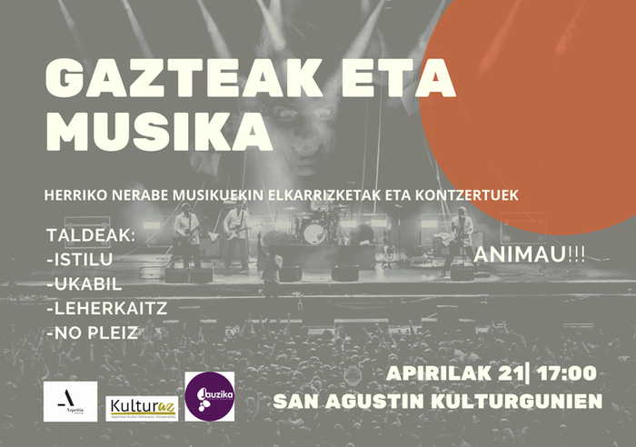 'Gazteak eta musika', solasaldia eta kontzertuak