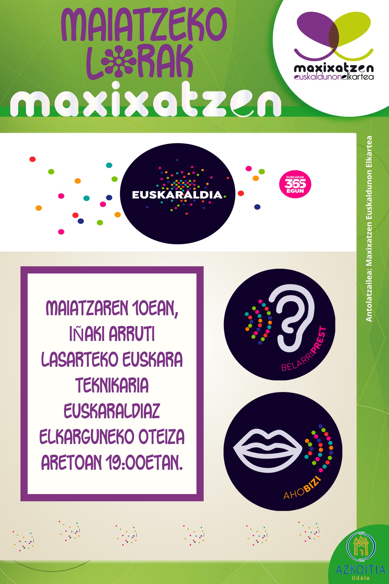 Iñaki Arrutik Euskaraldiaren inguruko hitzaldia emango du gaur, Elkargunean