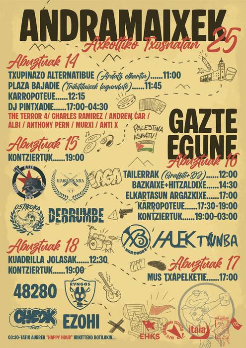 Andramarietako txosnetako egitaraua