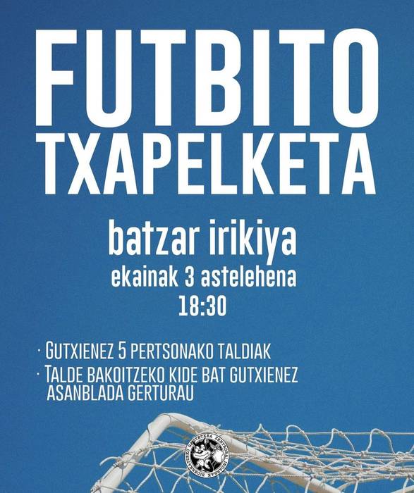 Futbito txapelketa antolatzeko batzar irekia