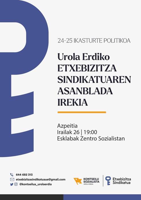 Etxebizitza Sindikatuaren ikasturte hasierako batzarra