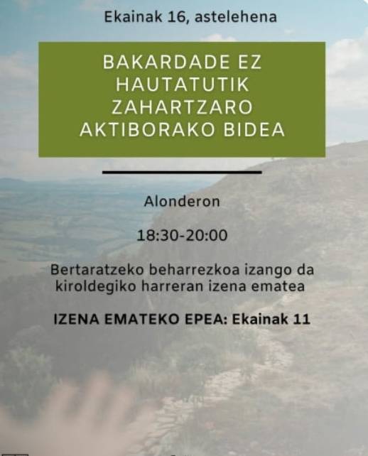 Hitzaldia: 'Bakardade ez hautatutik zahartzaro aktiborako bidea'