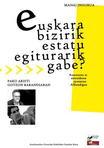 Euskara izango dute hizpide Barandiaranek eta Aristik gaur, Getarian