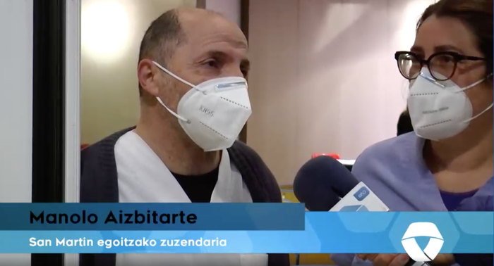 San Martin egoitzako txertaketaren lehen minutuak, irudietan