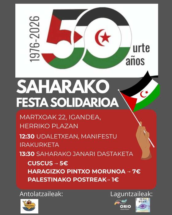 Sahararen aldeko festa solidarioa