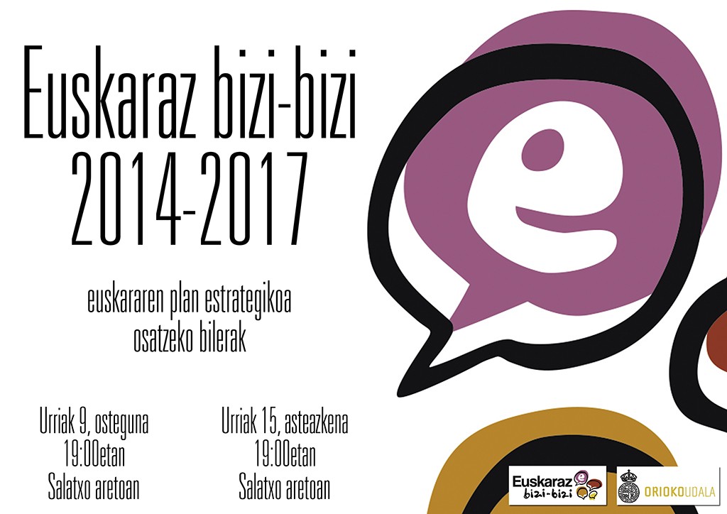 Kartelak: 'Euskaraz bizi-bizi 2014-2017' plan estr