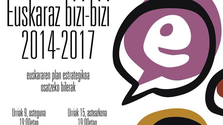 Kartelak: 'Euskaraz bizi-bizi 2014-2017' plan estr